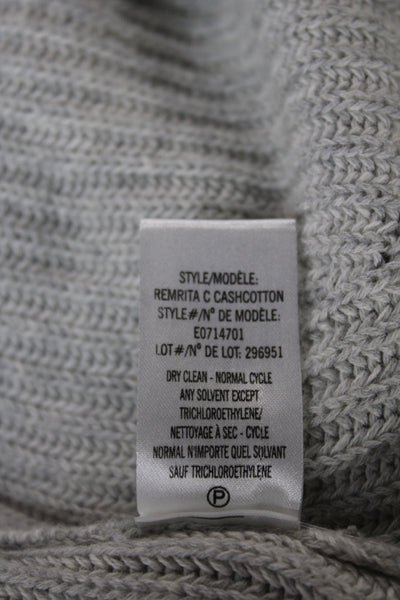 Theory Womens Pullover Sweater Gray Cashcotton Crew Neck Long Sleeve Size PP