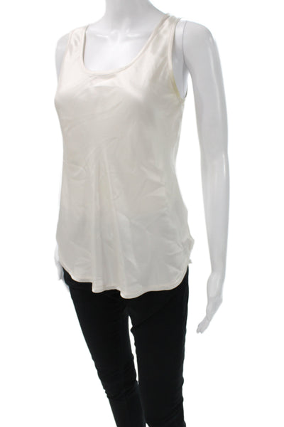 Vince Women Camisole Scoop Neck Ivory 100% Silk Sleeveless Size XS