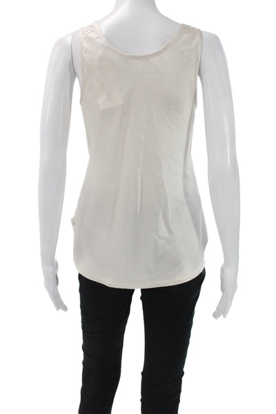 Vince Women Camisole Scoop Neck Ivory 100% Silk Sleeveless Size XS