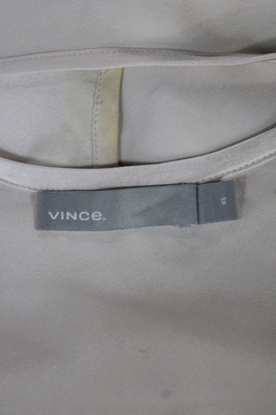 Vince Women Camisole Scoop Neck Ivory 100% Silk Sleeveless Size XS