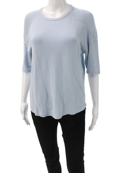 Rag & Bone Jean Womens Blue Cotton Crew Neck Basic T-Shirt 3/4 Sleeve Size 2XS