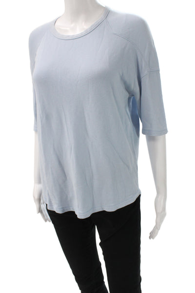 Rag & Bone Jean Womens Blue Cotton Crew Neck Basic T-Shirt 3/4 Sleeve Size 2XS