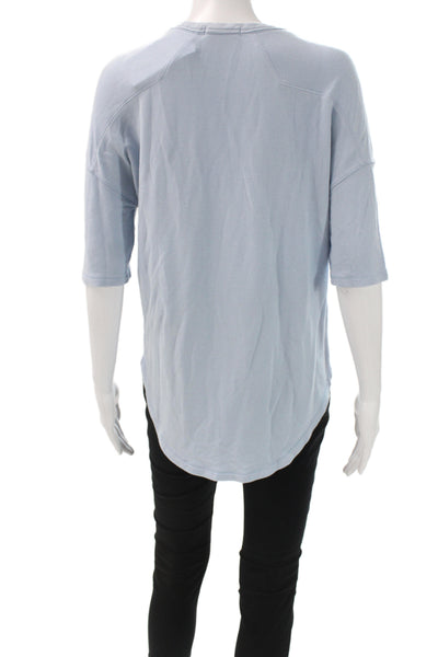 Rag & Bone Jean Womens Blue Cotton Crew Neck Basic T-Shirt 3/4 Sleeve Size 2XS