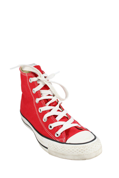 Converse Womens Lace Up High Top Chuck Taylor Sneakers Red Size 6
