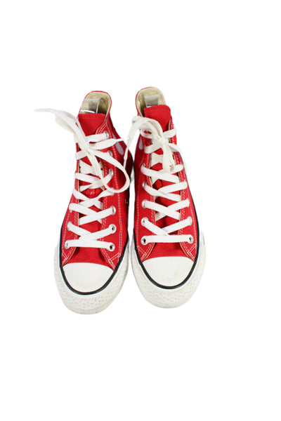 Converse Womens Lace Up High Top Chuck Taylor Sneakers Red Size 6