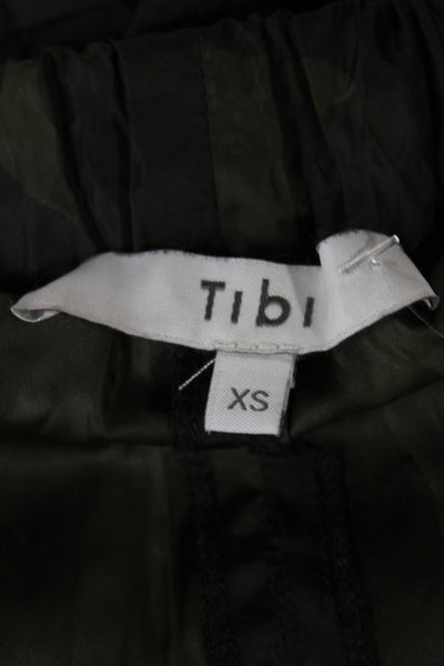 Tibi Womens Cargo Pants Green Camo Pull On Size XS