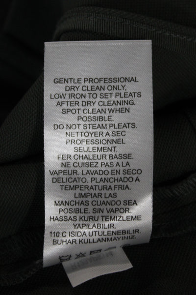 Tibi Womens Green Pleated Knee Length Skirt Size 0
