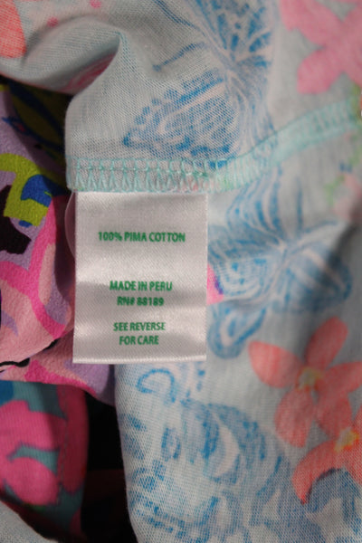 Lilly Pulitzer Womens Blue Floral Shift Dress Sleeveless Scoop Neck Size XL
