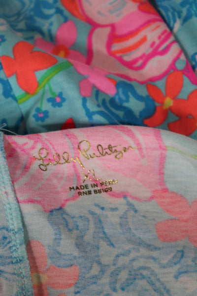 Lilly Pulitzer Womens Blue Floral Shift Dress Sleeveless Scoop Neck Size XL