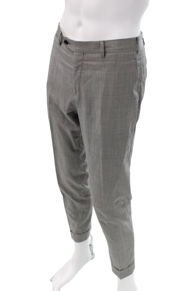 Scuderi Mens 2 Piece Gray Check Wool Suit Size 48