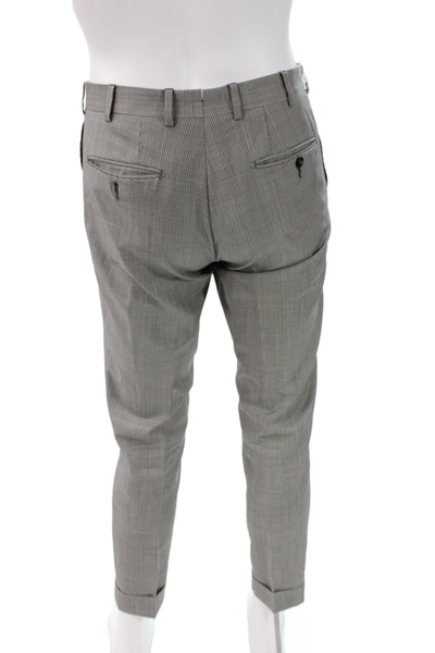 Scuderi Mens 2 Piece Gray Check Wool Suit Size 48