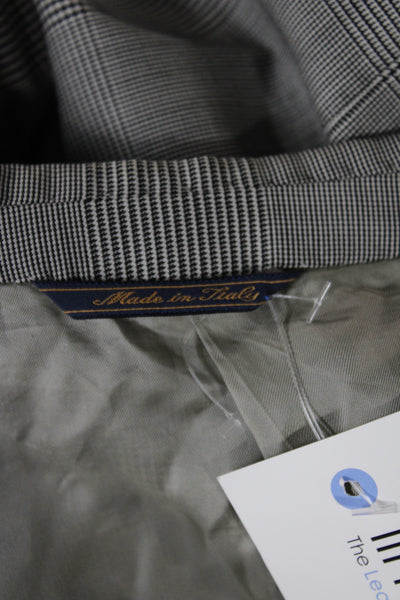 Scuderi Mens 2 Piece Gray Check Wool Suit Size 48