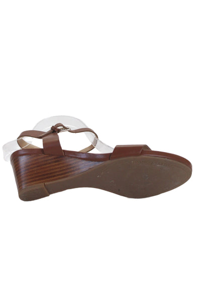 Franco Sarto Womens Leather Dulce Slingbacks Wedge Sandals Brown Size 8 Medium