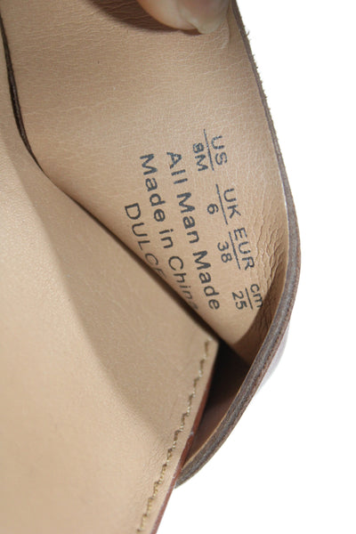 Franco Sarto Womens Leather Dulce Slingbacks Wedge Sandals Brown Size 8 Medium