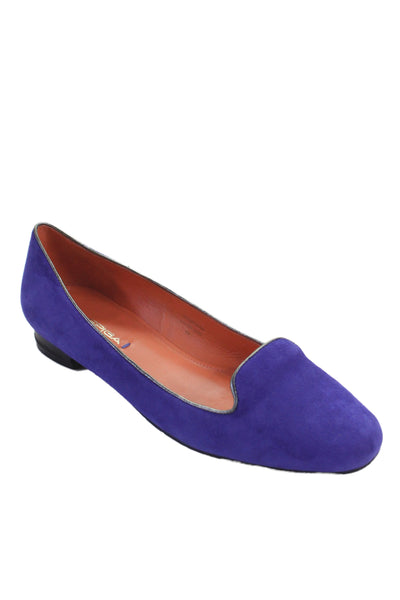 Via Spiga Womens Suede Slide On Loafers Violet Purple Size 8 Medium