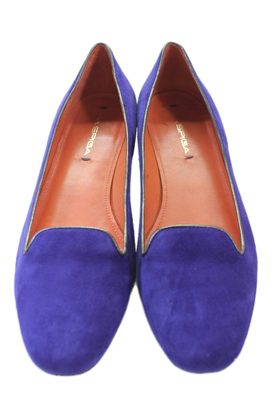 Via Spiga Womens Suede Slide On Loafers Violet Purple Size 8 Medium