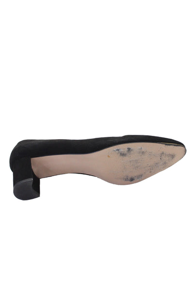 Talbots Womens Suede Slide On Medium Heel Pumps Black Gold Size 8 Medium