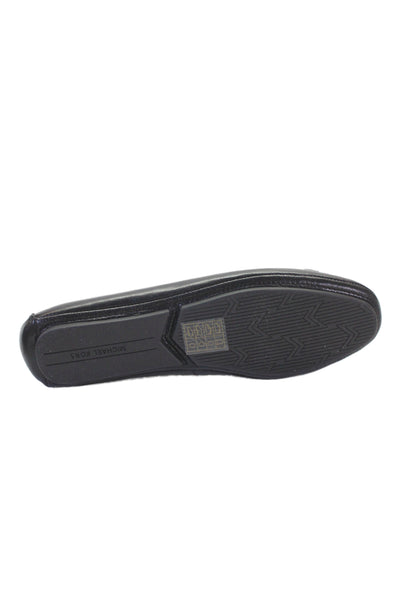 Michael Michael Kors Womens Leather Silver Tone Ballet Flats Black Size 8 Medium