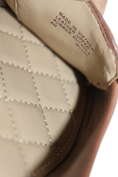 Michael Michael Kors Womens Leather Logo Ballet Flats Brown Size 8 Medium