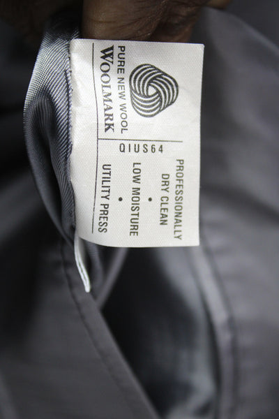 Hart Schaffner Marx Mens Gray Striped 2 Piece Wool Suit Size 40