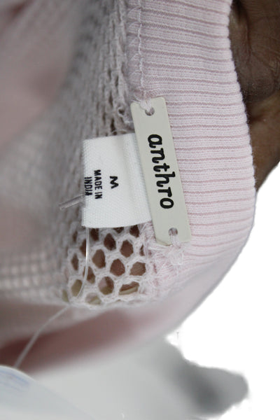 Anthropologie Women Tank Dress Pink Scoop Neck Sleeveless Long Cotton Size M