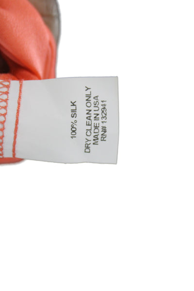 Amanda Uprichard Women Shift Dress Sleeveless Silk Orange Above Knee Size L
