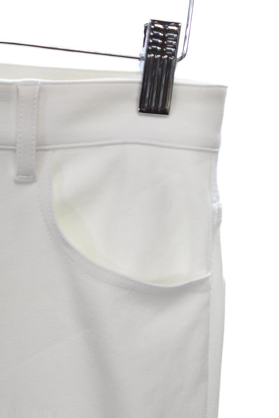 Theory Womens Cropped White Pants 65% Cotton Button Size 00