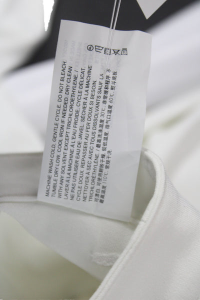 Theory Womens Cropped White Pants 65% Cotton Button Size 00