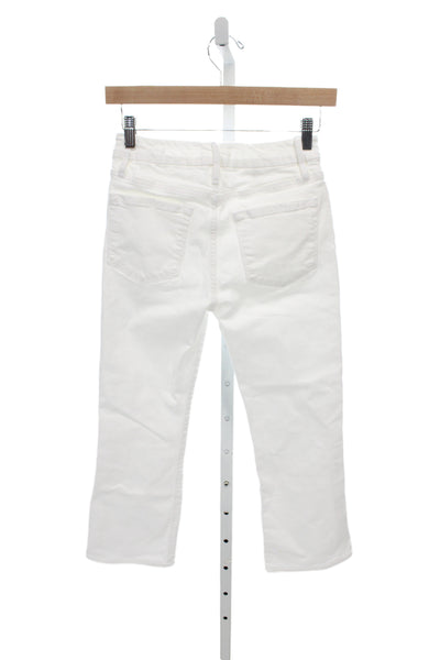Frame Womens Cropped White Jeans High Rise Cotton Size 23