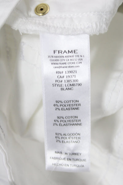 Frame Womens Cropped White Jeans High Rise Cotton Size 23