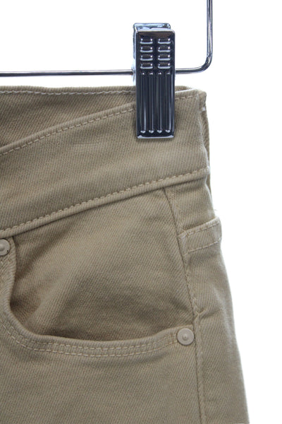 Mother Womens Ankle High Rise Jeans Beige Cotton Button Size 23