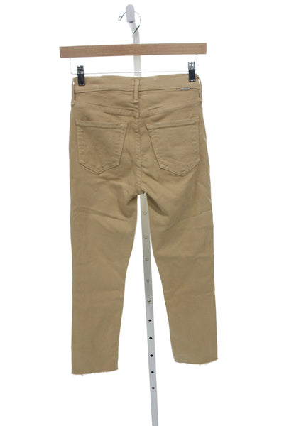 Mother Womens Ankle High Rise Jeans Beige Cotton Button Size 23