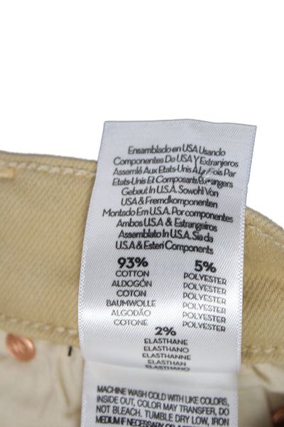 Mother Womens Ankle High Rise Jeans Beige Cotton Button Size 23