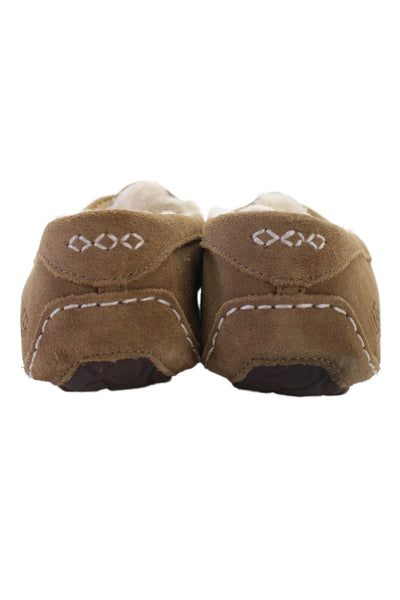 Ugg Womens Suede Sherpa Lined Slip On Moccasins Shoes Chestnut Size 9