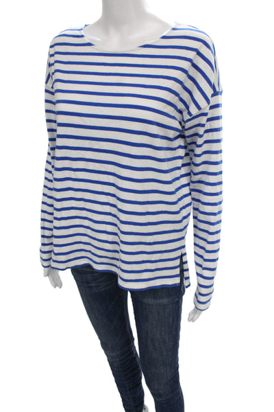 Current/Elliott Womens Blue Striped Nautical Long Sleeve T-Shirt Size 0