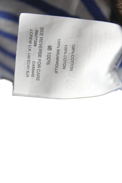 J Crew Women Striped Turtleneck Jersey T-Shirt Blue Cotton Long Sleeve Size S