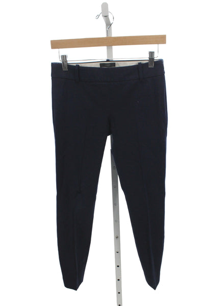 J Crew Womens Dress Pants Blue Zip 95% Cotton Solid Classic Size 00