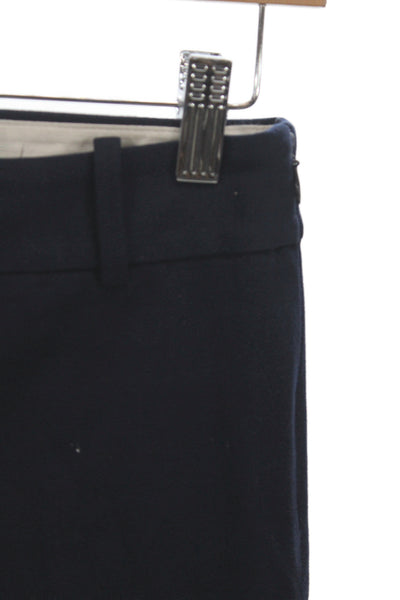J Crew Womens Dress Pants Blue Zip 95% Cotton Solid Classic Size 00