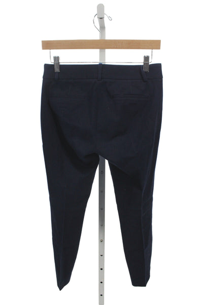 J Crew Womens Dress Pants Blue Zip 95% Cotton Solid Classic Size 00