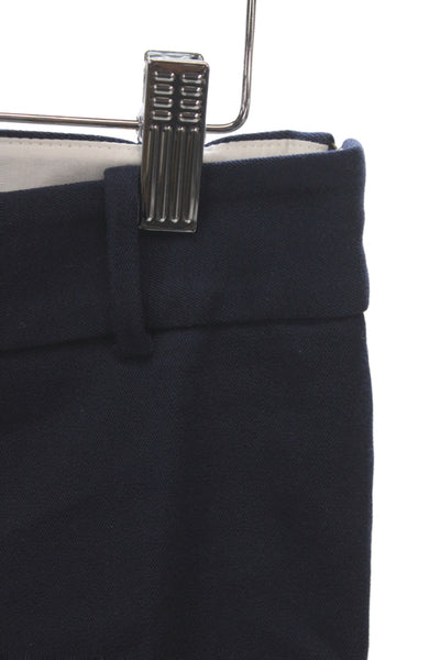 J Crew Womens Dress Pants Blue Zip Classic 95% Cotton Size 00