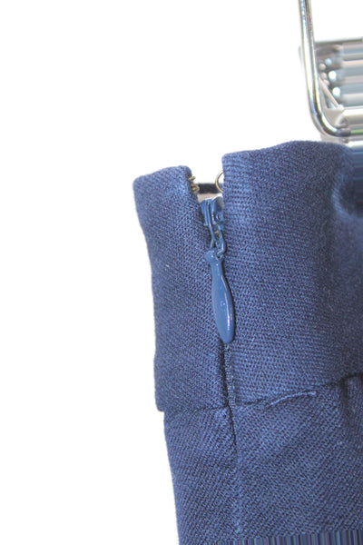 J Crew Womens Dress Pants Blue Zip Classic 95% Cotton Size 00