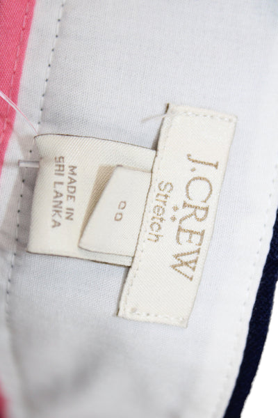 J Crew Womens Dress Pants Blue Zip Classic 95% Cotton Size 00