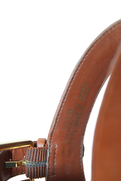Lauren Ralph Lauren Womens Leather Nyla Striped Slingback Heels Brown Size 8