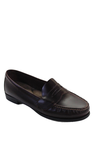 Eastland Womens Leather Slip-On Penny Loafers Dark Brown Size 8