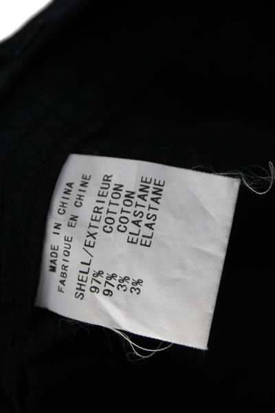 Theory Womens Capri Pants Black 97% Cotton Button Inseam 23 Size 4