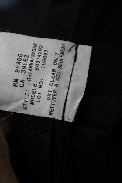 Theory Womens Capri Pants Black 97% Cotton Button Inseam 23 Size 4