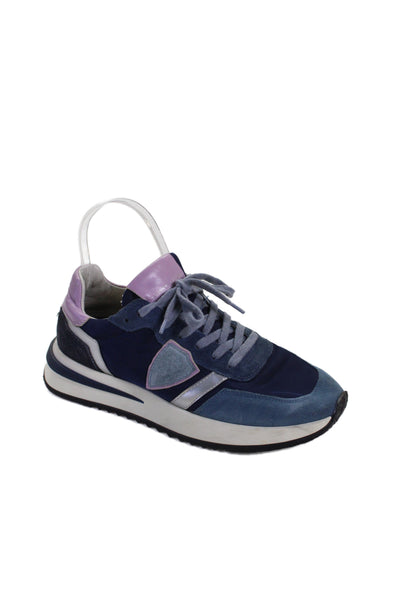 Philippe Model Womens Paris Tropez 2.1 Low-Top Sneakers Blue Size 7