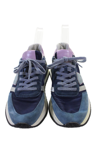 Philippe Model Womens Paris Tropez 2.1 Low-Top Sneakers Blue Size 7