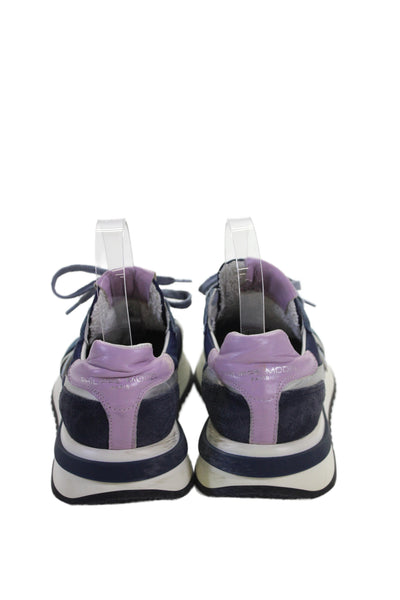 Philippe Model Womens Paris Tropez 2.1 Low-Top Sneakers Blue Size 7