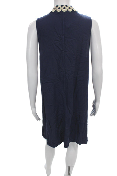 Lilly Pulitzer Women Shift Dress Blue Sleeveless Mini Rayon Zip Size 12